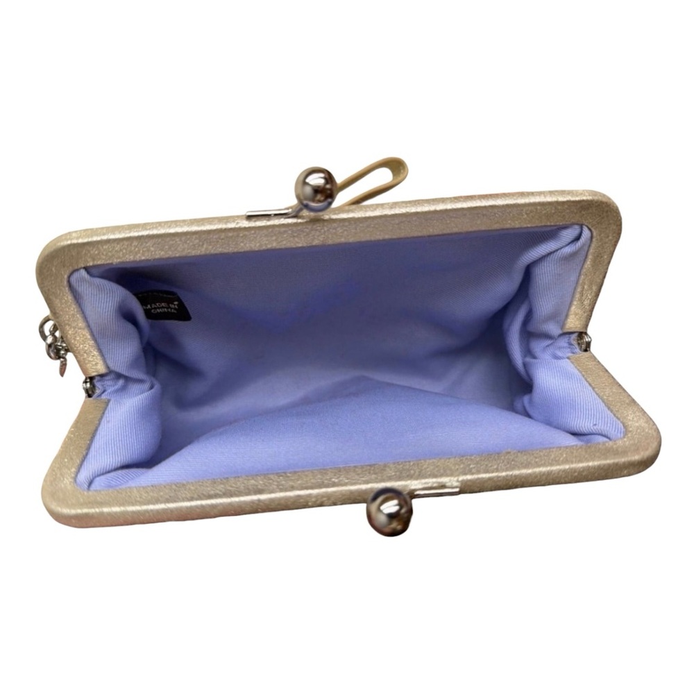 Coach Metallic Champagne Signature Kisslock Frame Wristlet/Clutch - Picture 6 of 8